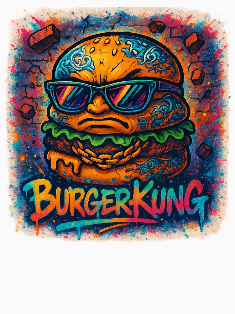 Burger Yakuza Graffiti Art | Gangsta Cheeseburger Urban Mural | BURGER KUNG Street Style Design by NeepDesign... (Image 3)