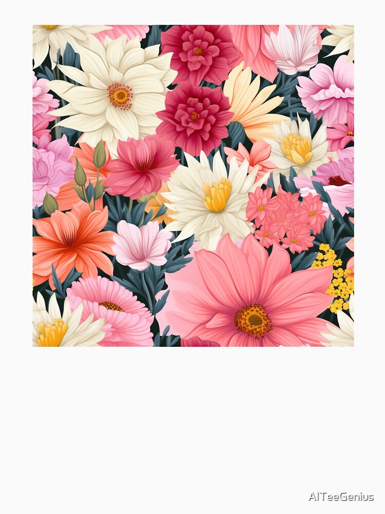 Blooming Flowers Aesthetic Floral Pattern - Gift for Flower Lover by AITeeGenius T-Shirts, Hoodie, Sweatshirt (Image 3)