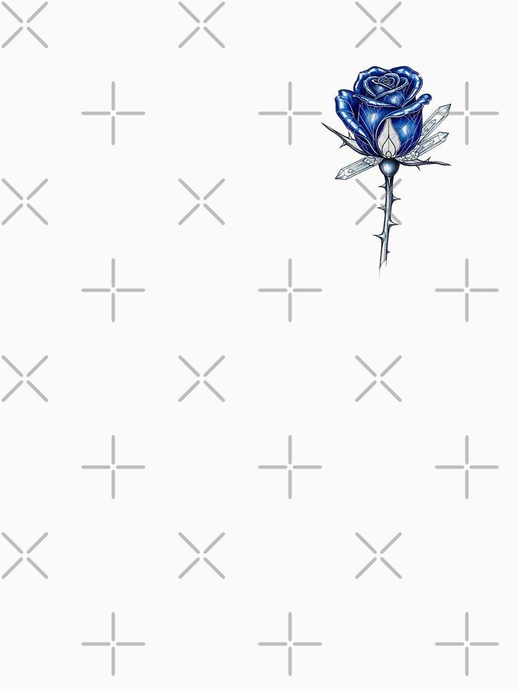 Sapphire Blue Rose with Quartz - Vintage Jewel Botany & Crystal Alchemy by Credisaim T-Shirts, Hoodie, Sweatshirt (Image 3)