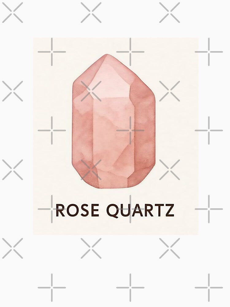 Rose Quartz Crystal – Minimalist Healing Gemstone Illustration by JuliJoy T-Shirts, Hoodie, Sweatshirt (Image 3)
