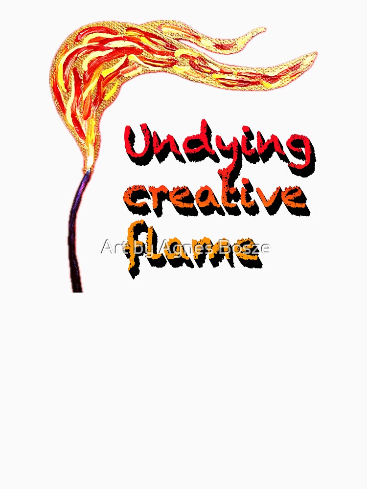 Undying Creative Flame, Original Canvas Painting Art Design by Art by Agnes Bosze