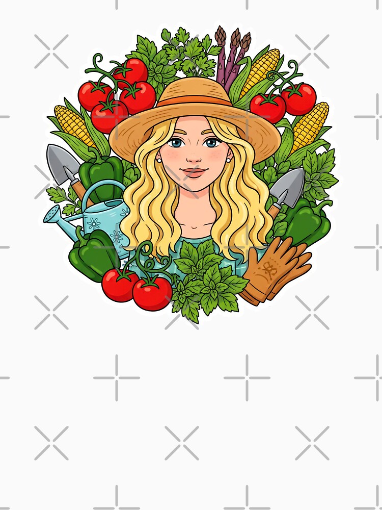 Gardener Girl Sticker – Plant Mom Vegetable Garden Aesthetic by C3J7 T-Shirts, Hoodie, Sweatshirt | BlankRebels.com (Image 3)