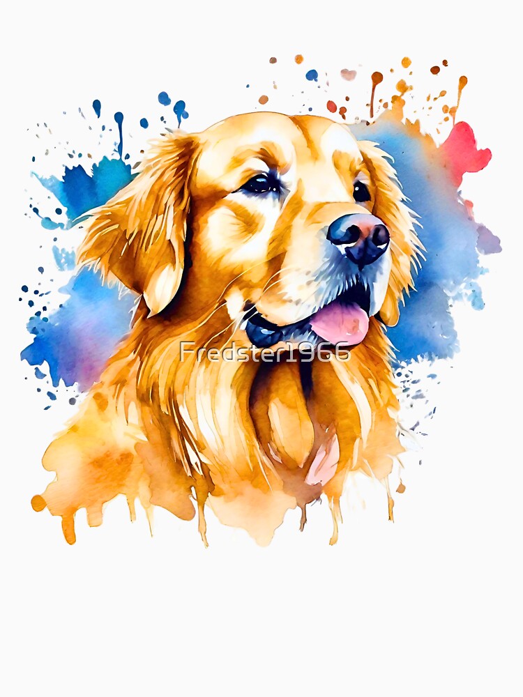 Golden Retriever Watercolor by Fredster1966 T-Shirts, Hoodie, Sweatshirt | BlankRebels.com (Image 3)