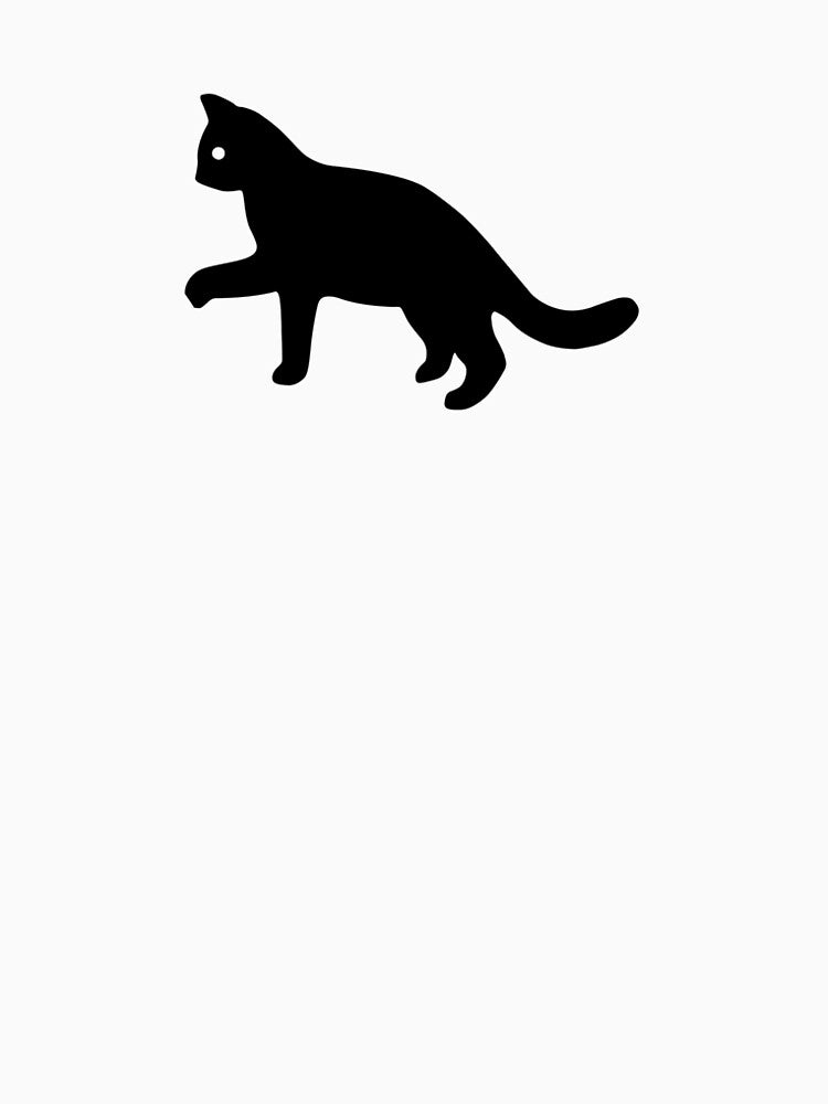 Minimal Black Cat Aesthetic T-Shirt & Hoodie | Black Cat Minimalist Design by GG_Fashion