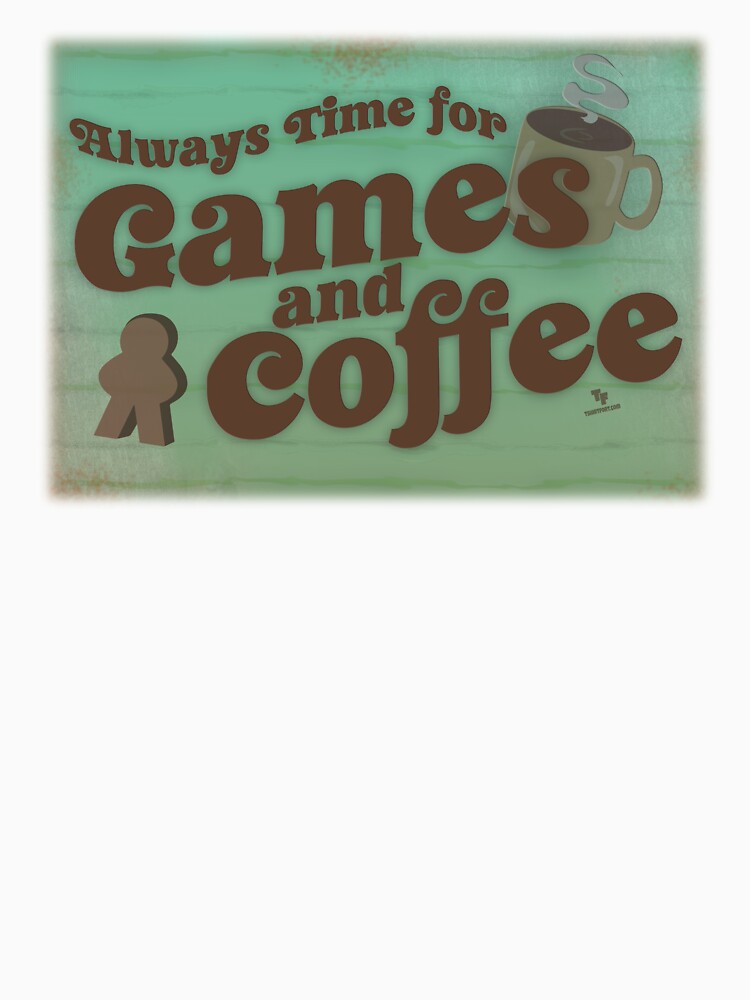 Time for Coffee and Games Fun Vintage Art Design by mytshirtfort T-Shirts, Hoodie, Sweatshirt | BlankRebels.com (Image 3)