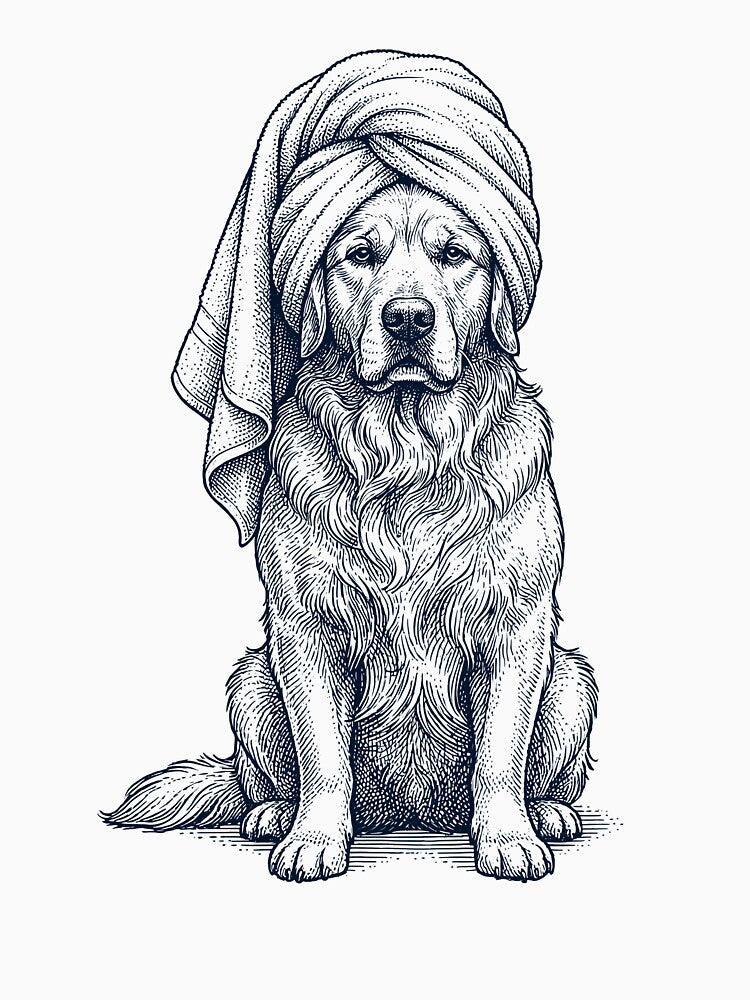 Golden Retriever Spa Bath Dog Mom Dad by DoodleTortle T-Shirts, Hoodie, Sweatshirt | BlankRebels.com (Image 3)