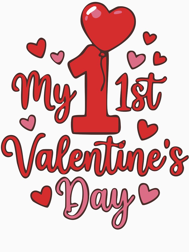 First Valentine Day Red Heart Balloon Cute by Lora Art T-Shirts, Hoodie, Sweatshirt | BlankRebels.com (Image 3)
