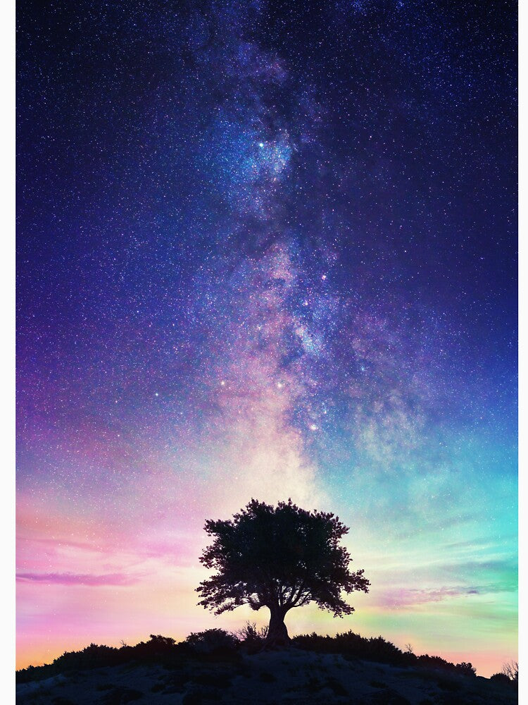 Galaxy Watching From A Lonely Tree by Ashstone23 T-Shirts, Hoodie, Sweatshirt | BlankRebels.com (Image 3)