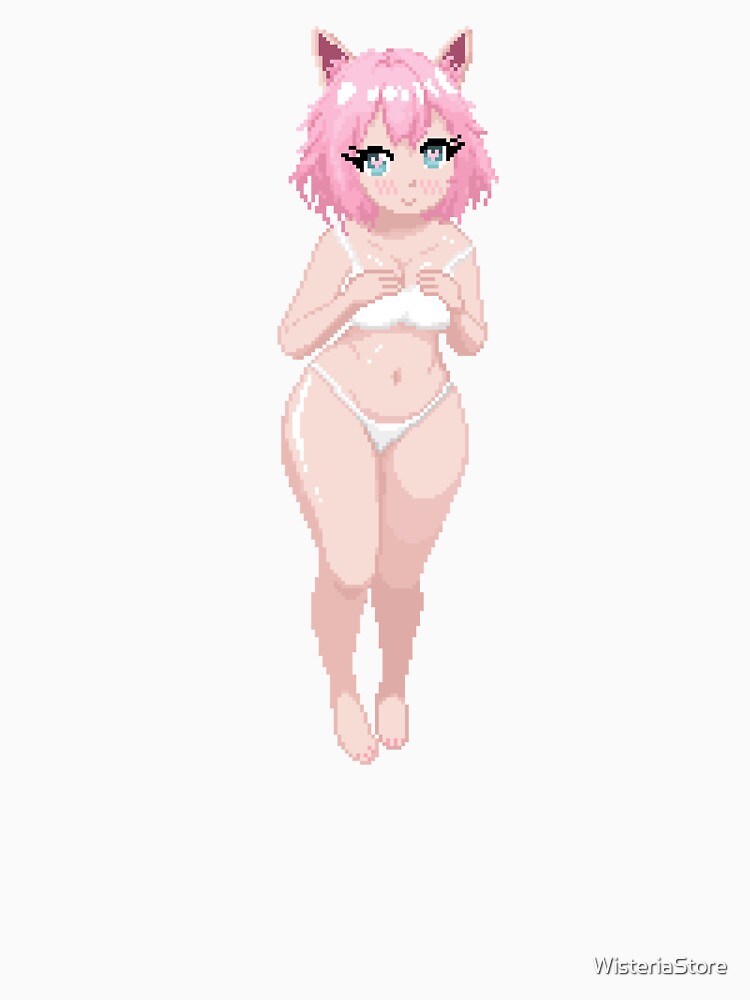 Cute lewd pixel art cat girl by WisteriaStore T-Shirts, Hoodie, Sweatshirt | BlankRebels.com (Image 3)