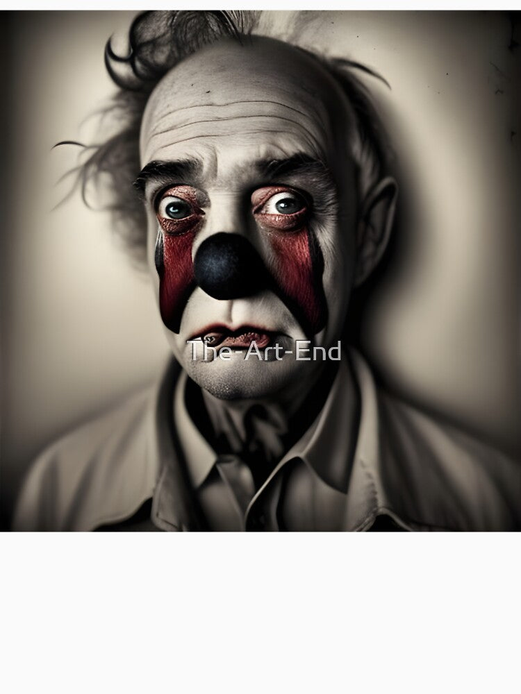Silent Tears – A Melancholic Clown Portrait Between Tragedy and Art by The-Art-End T-Shirts, Hoodie, Sweatshirt (Image 2)