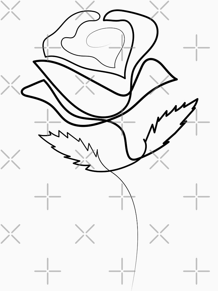 Rose Minimal art | One Line Drawing | One Line Art by One-Line-Artist T-Shirts, Hoodie, Sweatshirt (Image 3)