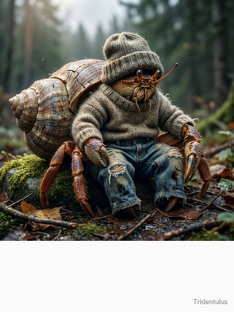 Hermit Crab Disguised as a 1990s Grunge Rocker by Tridentulus T-Shirts, Hoodie, Sweatshirt | BlankRebels.com (Image 3)
