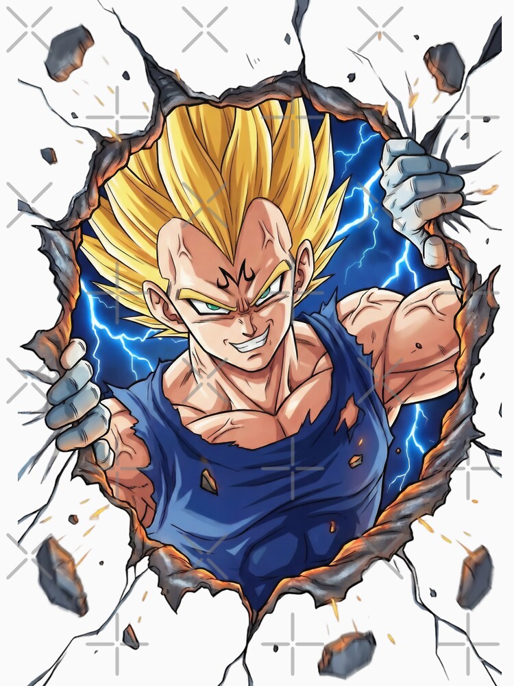 Unleashed Anime Warrior Breaking Through Energy W by Artistic canvas store