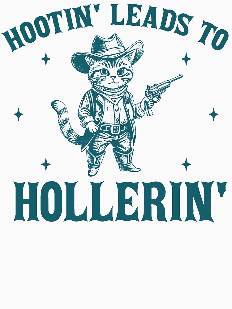 Hootin' Leads Hollerin' Western Country Vintage Shirt Retro Funny Cowboy Cat Shirt Meowdy Partner T-Shirts, Hoodie, Sweatshirt