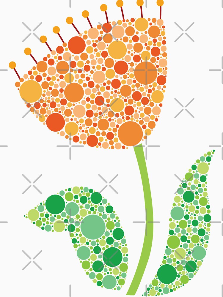 Orange Dot Flower with Fringe by kjeppson