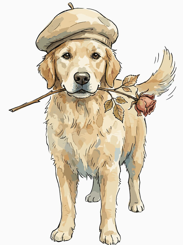 Light Academia: Poet Golden Retriever T-Shirts, Hoodie, Sweatshirt