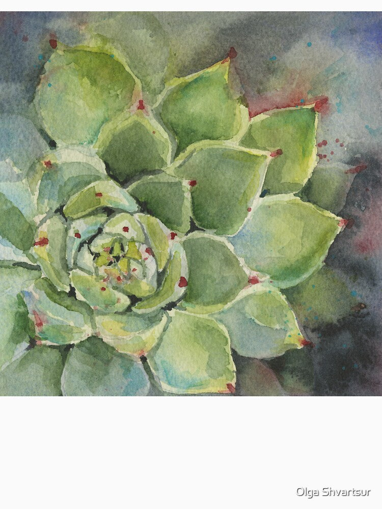 Succulent Beauty - Vibrant Watercolor Painting by Olga Shvartsur T-Shirts, Hoodie, Sweatshirt | BlankRebels.com (Image 3)