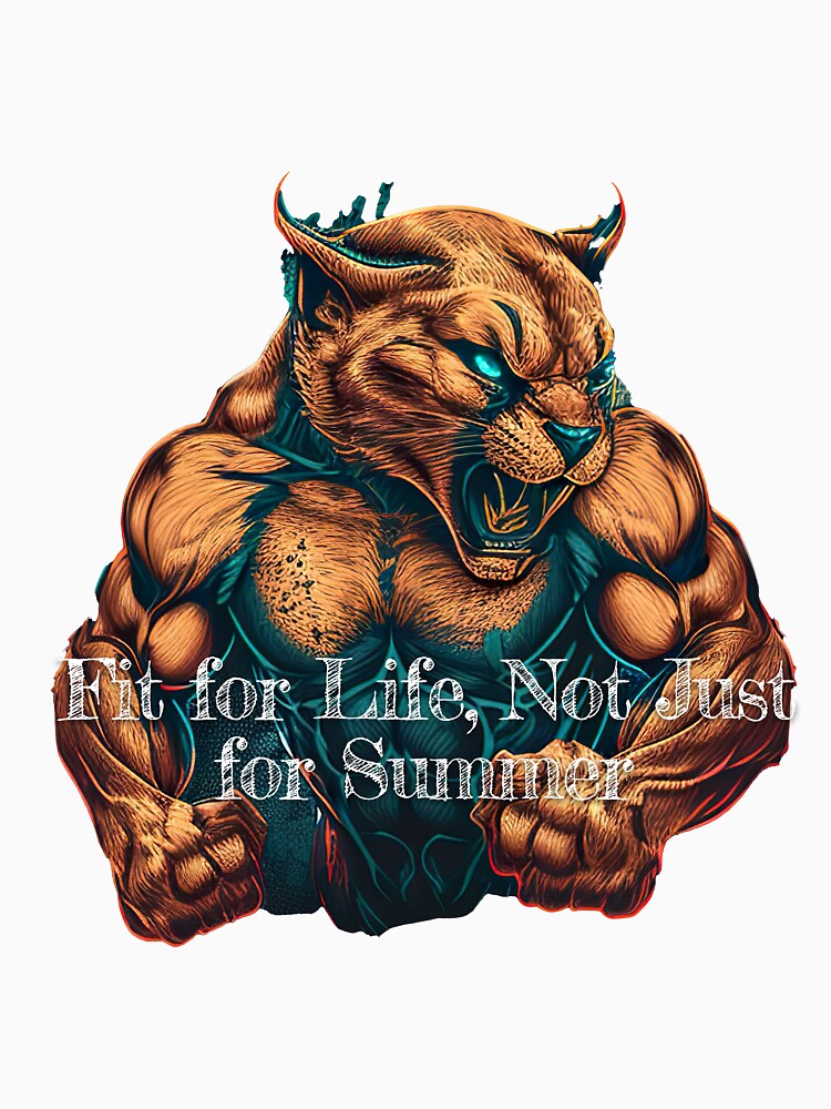 Fit for Life, Not Just for Summer_Bodybuilding Fitness Gym Workout Exercise Merch Print Desgin by tengamerx... (Image 3)