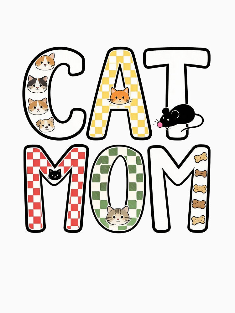 Cat Mom Cute Checkerboard Letter Design by truongloc246 T-Shirts, Hoodie, Sweatshirt | BlankRebels.com (Image 3)