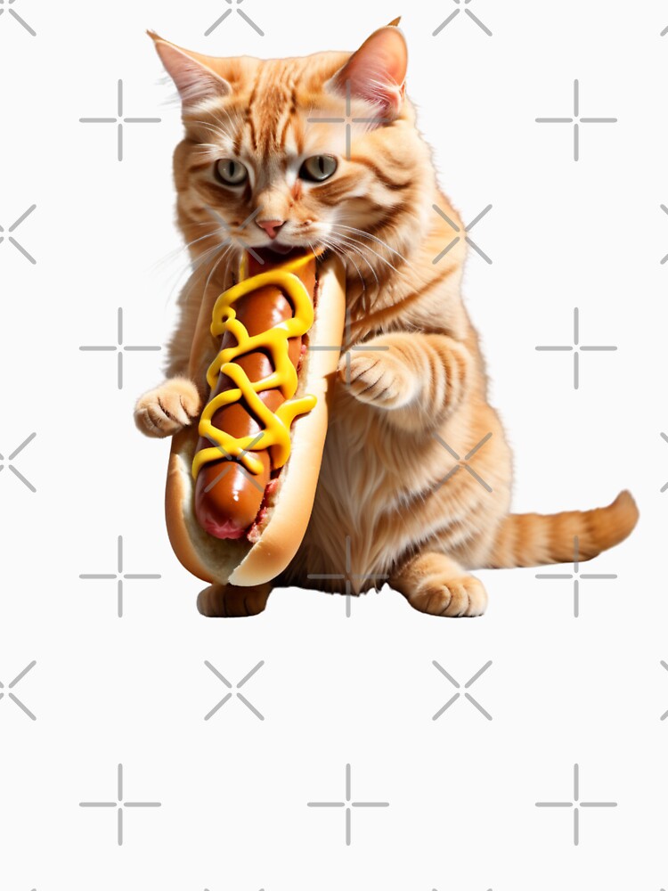 Funny Food Lover Foodie Hotdog Hungry Cat by LEILA ART SPACE T-Shirts, Hoodie, Sweatshirt | BlankRebels.com (Image 3)