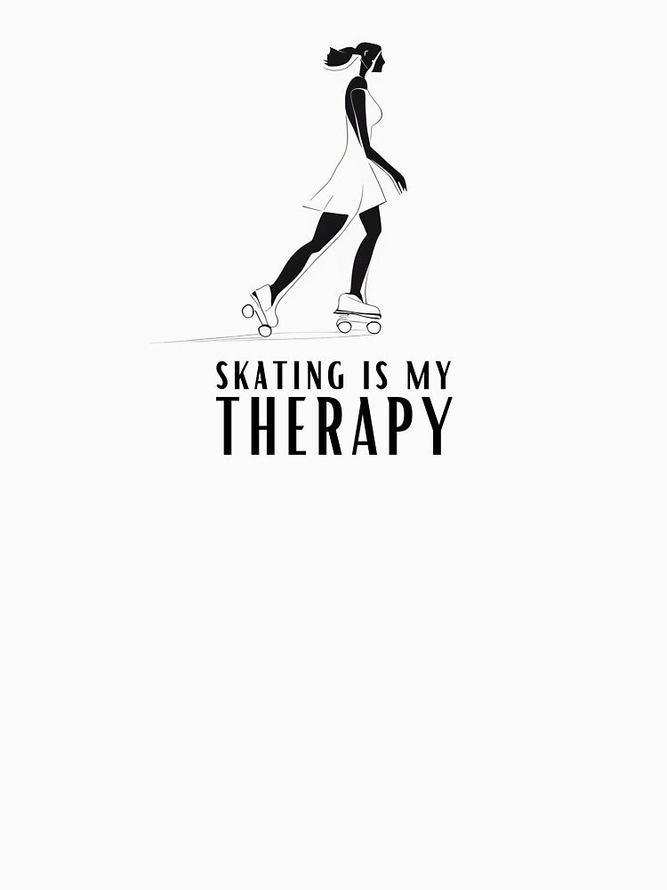 Skating is My Therapy - Line Art Roller Girl by ShadowAndSlate T-Shirts, Hoodie, Sweatshirt | BlankRebels.com (Image 3)