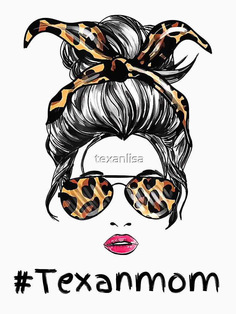 Texan Mom Leopard Messy Bun Life by speakupandshine T-Shirts, Hoodie, Sweatshirt | BlankRebels.com (Image 3)
