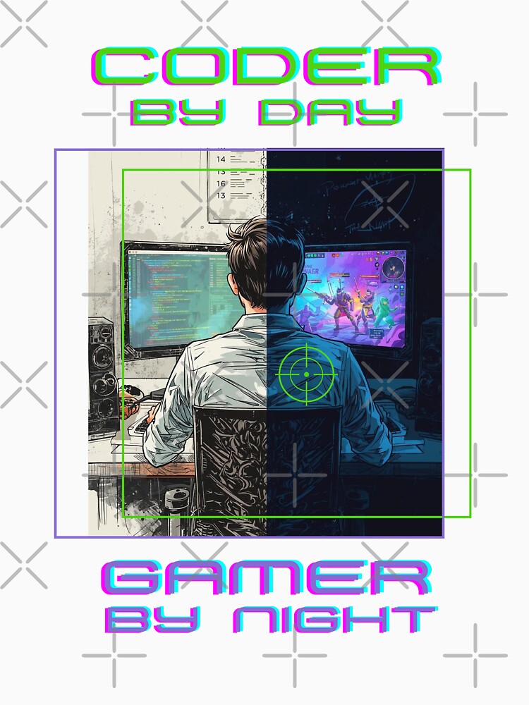 Coder by day gamer by night by FatBirdie T-Shirts, Hoodie, Sweatshirt | BlankRebels.com (Image 3)