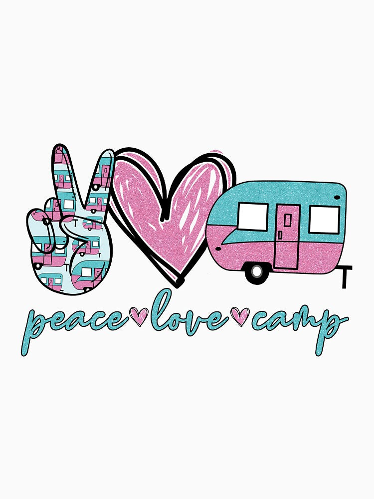 Peace Love Camp Glitter Camping by VickyCloset T-Shirts, Hoodie, Sweatshirt | BlankRebels.com (Image 3)