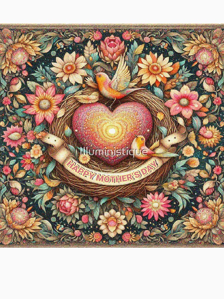 Floral Nest Mothers Day Heart by Illuministique T-Shirts, Hoodie, Sweatshirt | BlankRebels.com (Image 3)