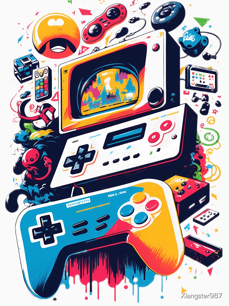 90s retro gaming with vivid colours by Xiangster987 T-Shirts, Hoodie, Sweatshirt | BlankRebels.com (Image 3)