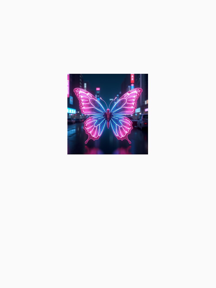 Cyber Glitch Butterfly – Neon Y2K Chrome Aesthetic Design by Srahul T-Shirts, Hoodie, Sweatshirt | BlankRebels.com (Image 3)