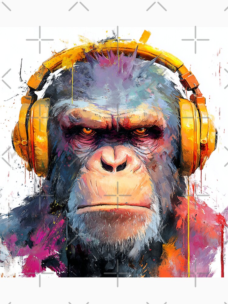 Stylish Dj Monkey Serious Ape With Golden Headphones by GrinGalore T-Shirts, Hoodie, Sweatshirt | BlankRebels.com (Image 3)