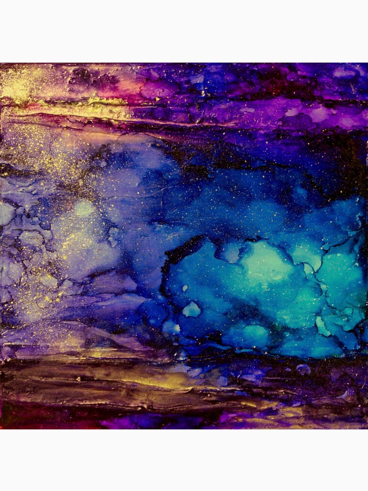 Purple and Blue Galaxy with Gold Starfall SAMADHI by hollyanderson T-Shirts, Hoodie, Sweatshirt | BlankRebels.com (Image 2)