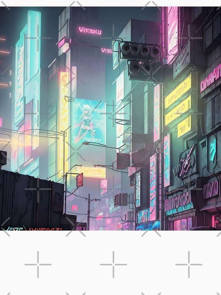 Vivid Surge: Cyberpunk Cityscape by Esterlane T-Shirts, Hoodie, Sweatshirt | BlankRebels.com (Image 3)
