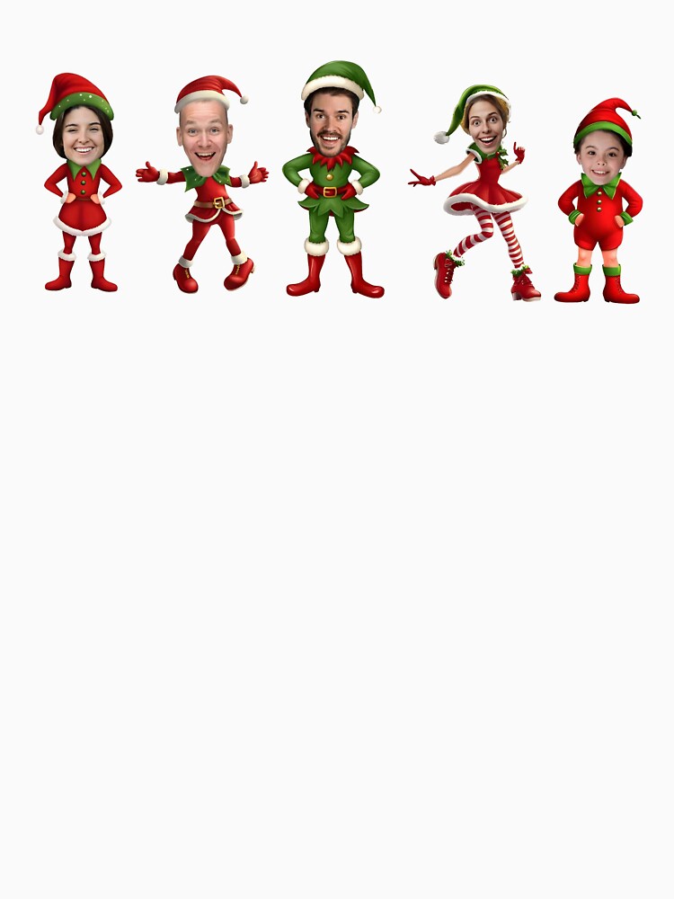 Personalized Elf Face Christma Matching Family Funny Elf Holiday Party Outfits by AlejandrinKloc T-Shirts,... (Image 3)