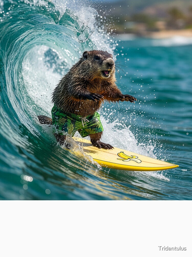 Surfin' Woodchuck (Groundhog) by Tridentulus T-Shirts, Hoodie, Sweatshirt | BlankRebels.com (Image 3)