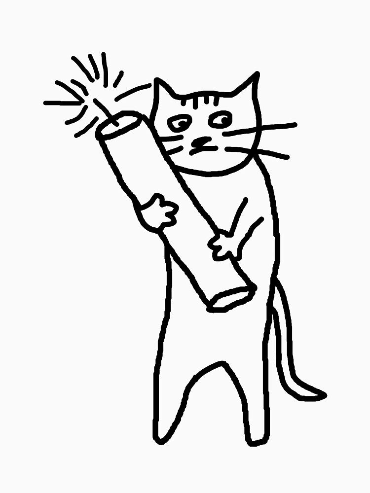 Frazzled Cat with a Firecracker by mrtraz T-Shirts, Hoodie, Sweatshirt | BlankRebels.com (Image 3)