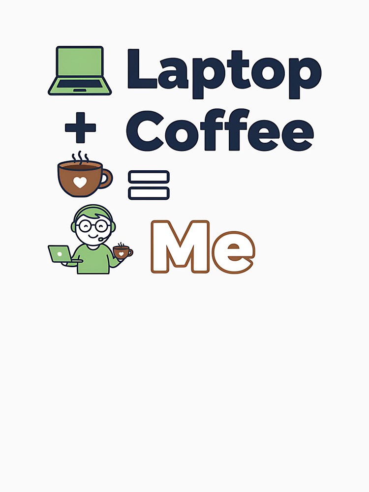Laptop + Coffee = Me – Funny Programmer T-Shirt by Muzgle Hoodie, Sweatshirt | BlankRebels.com (Image 3)
