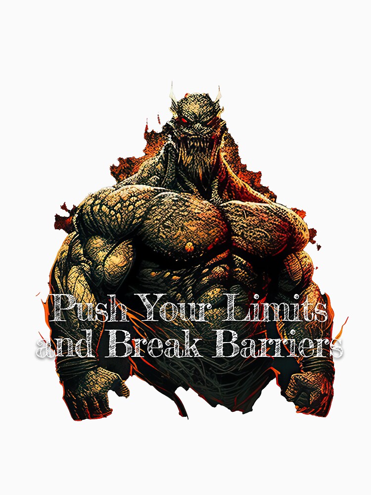 Push Your Limits and Break Barriers_Bodybuilding Fitness Gym Workout Exercise Merch Print Desgin by tengamerx... (Image 3)
