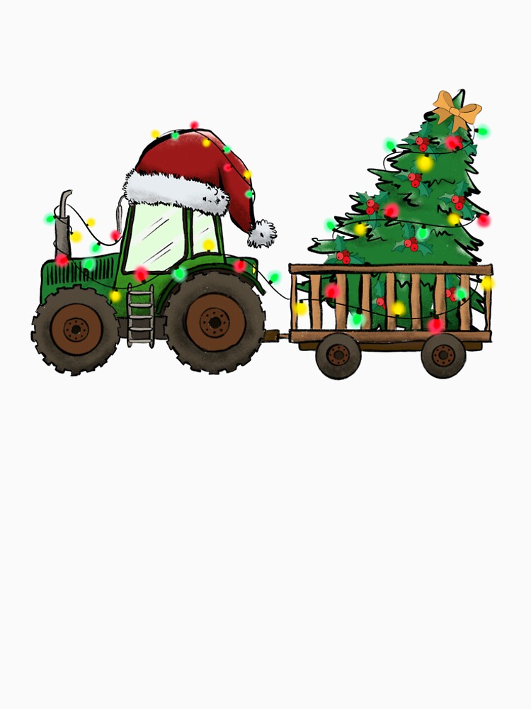 Happy New Year Tractor & Tree illustration by UArtWorld T-Shirts, Hoodie, Sweatshirt | BlankRebels.com (Image 2)