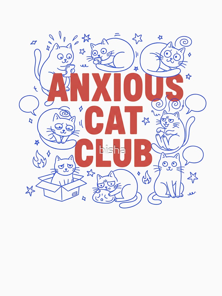 ANXIOUS CAT CLUB by bisha T-Shirts, Hoodie, Sweatshirt | BlankRebels.com (Image 3)