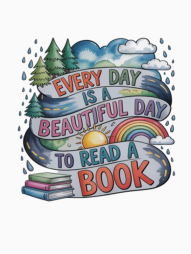 Everyday Is Beautiful Day To Read A Book Book Lover Reading by petrichorsworld T-Shirts, Hoodie, Sweatshirt (Image 3)