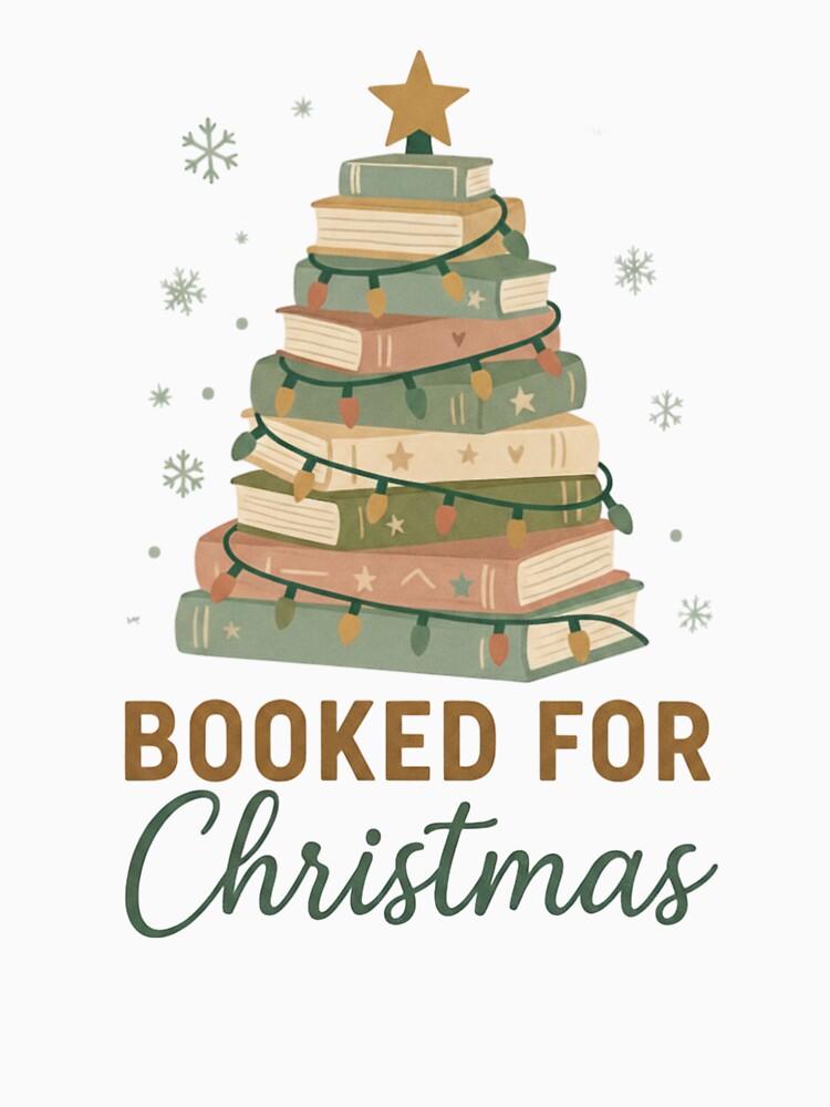 Booked for Christmas – Cute Book Lover Christmas Tree | Cozy Reading Holiday Gift by PrintedWithSoul T-Shirts,... (Image 3)