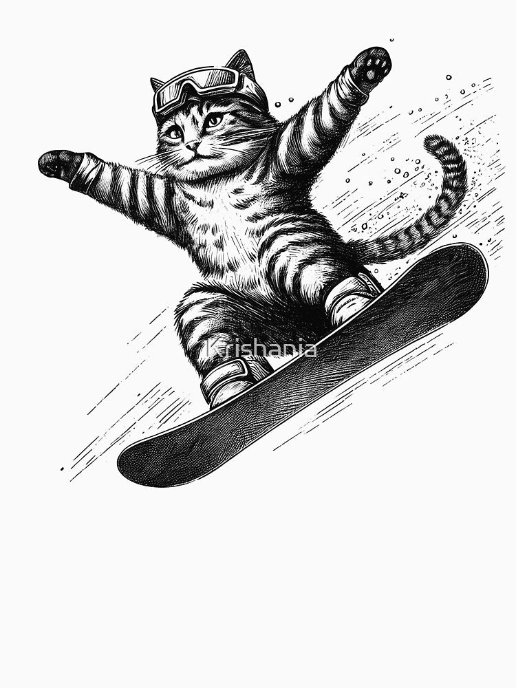 Cat Go Snowboarding by Kimberley King Art  King Art T-Shirts, Hoodie, Sweatshirt | BlankRebels.com (Image 3)