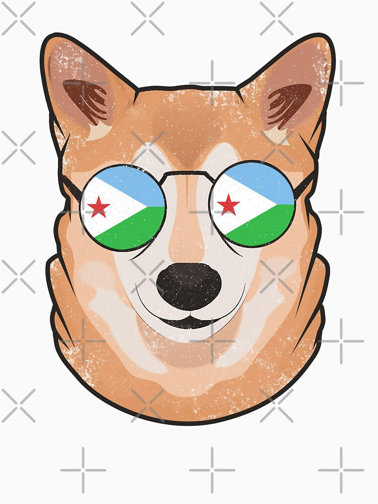 Vintage Patriotic Shiba Inu Djiboutian Flag by feether-store