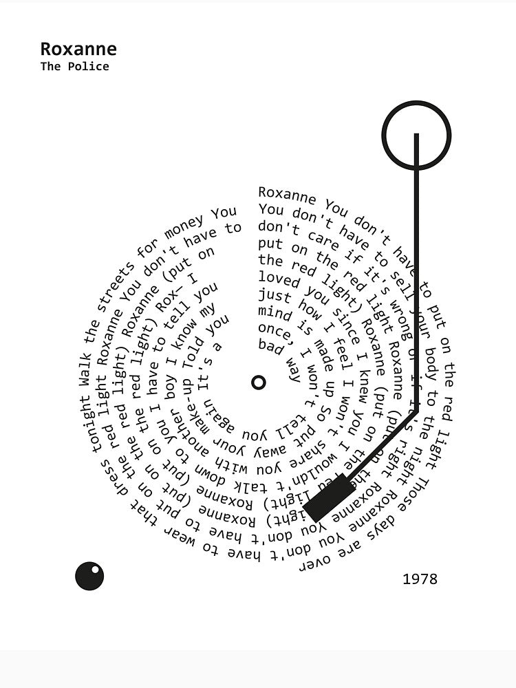 Roxanne Lyrics Poster by MancBusyBee T-Shirts, Hoodie, Sweatshirt | BlankRebels.com (Image 3)