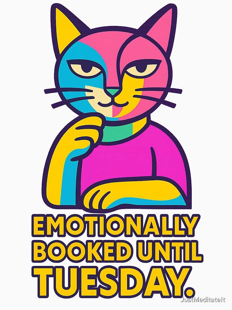 Emotionally booked until Tuesday – Funny T-Shirt and Hoodie for Introverts – Cozy Remote Worker Design by... (Image 3)