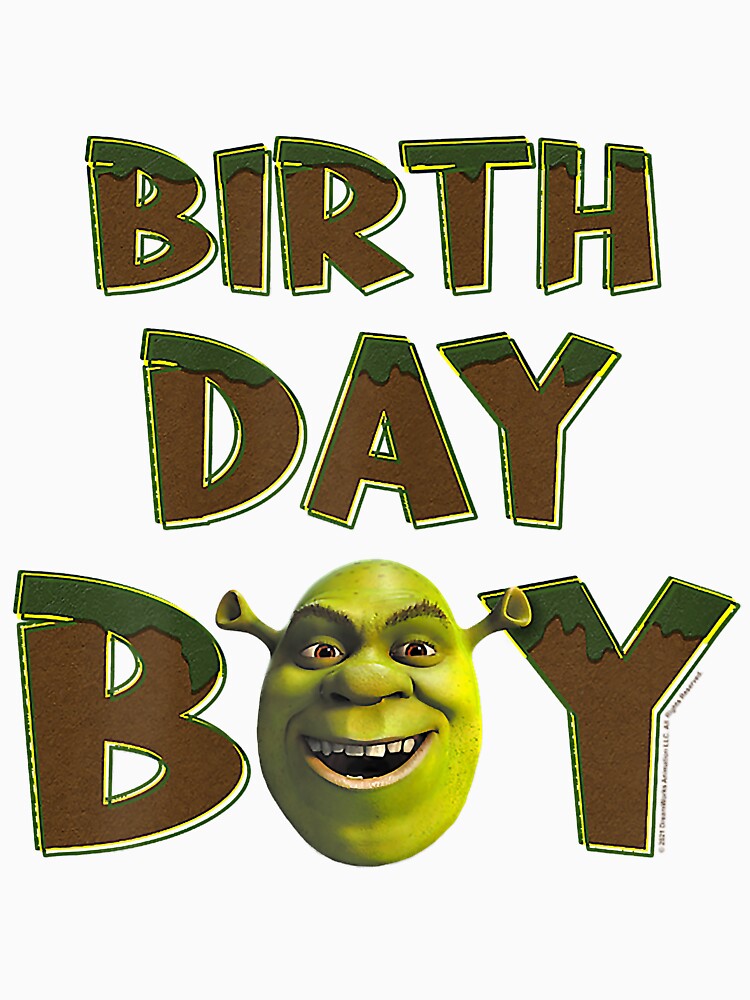 Shrek Birthday Boy Big Face T-Shirt, Shrek pun by dragonwagshop
