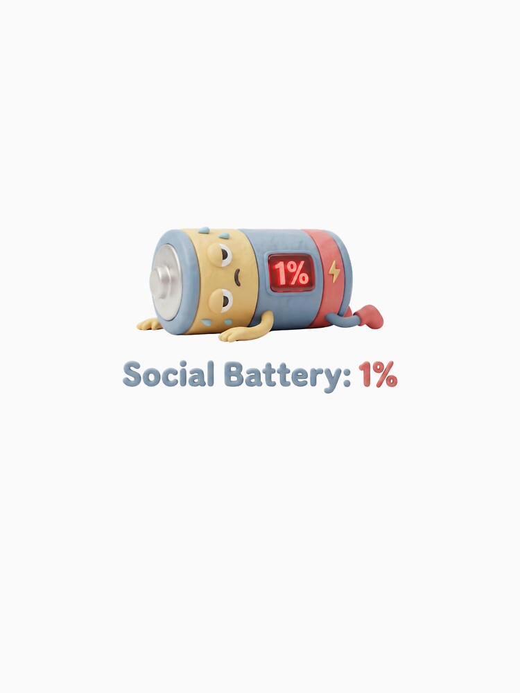 Social Battery 1% by D1dymos T-Shirts, Hoodie, Sweatshirt | BlankRebels.com (Image 3)