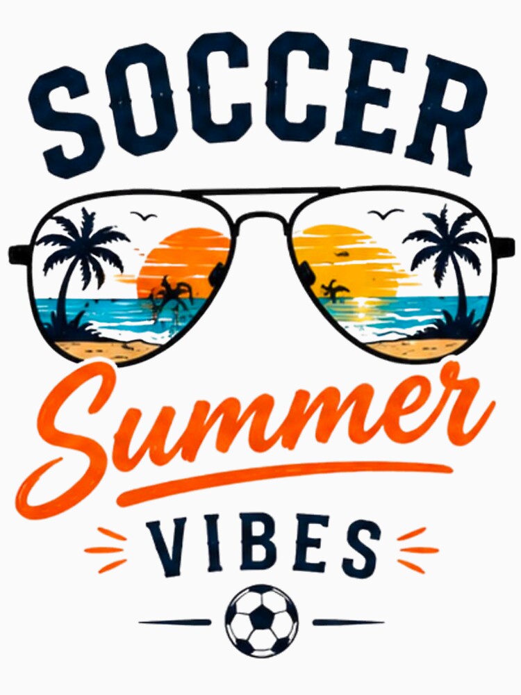 Soccer Summer Vibes Beach Sunset Sunglasses Retro Football Lover T-Shirt by novaduman